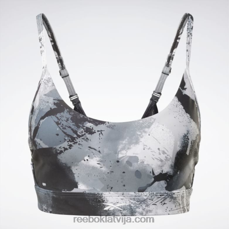 lux strappy allover print treknrakstā krūšturis sievietes 0T464715 Reebok melns