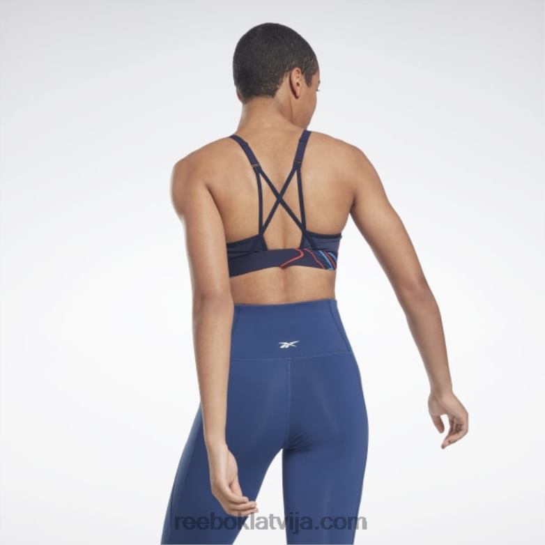 lux strappy dabā audzētas apdrukas sporta krūšturis sievietes 0T464695 Reebok vektora flote