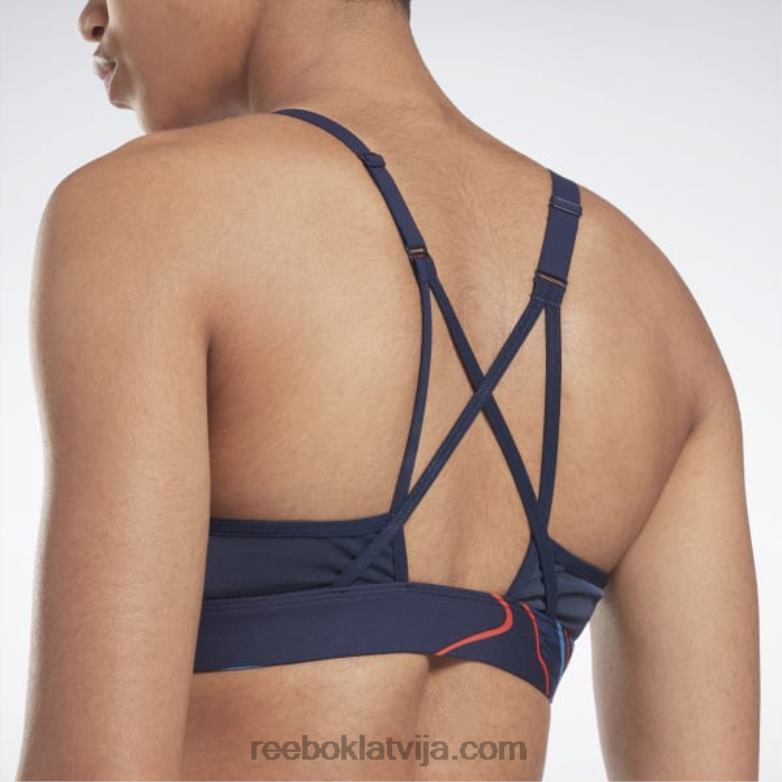 lux strappy dabā audzētas apdrukas sporta krūšturis sievietes 0T464695 Reebok vektora flote