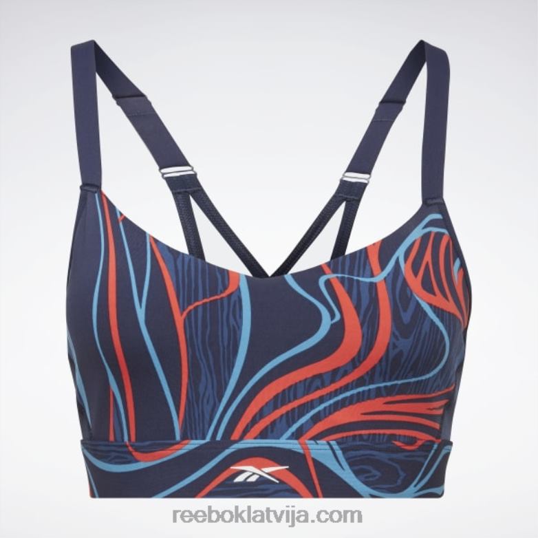 lux strappy dabā audzētas apdrukas sporta krūšturis sievietes 0T464695 Reebok vektora flote