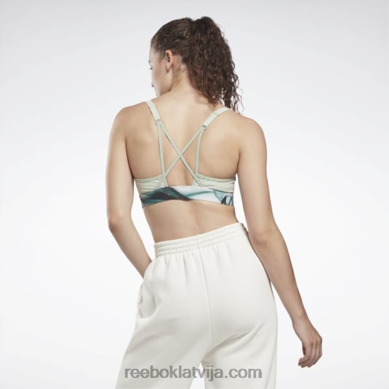 lux strappy liquid abyss print sporta krūšturis sievietes 0T464983 Reebok gaišā salvija