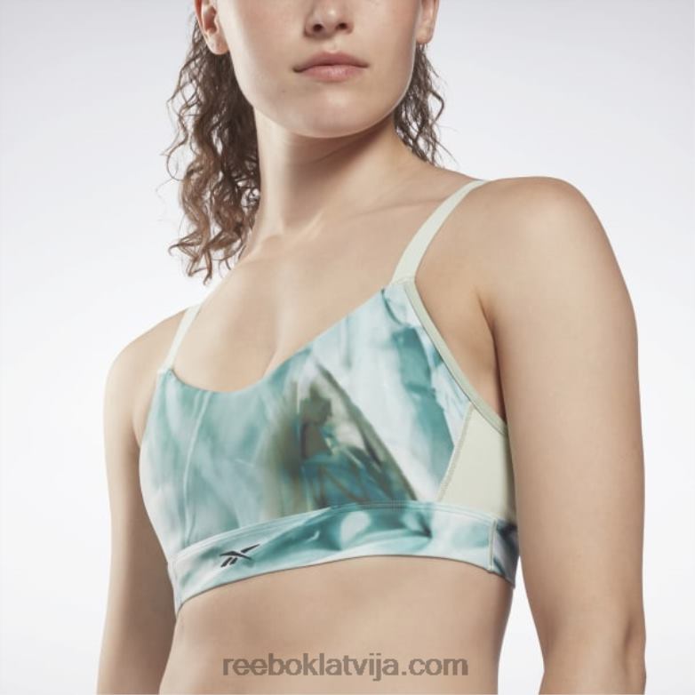 lux strappy liquid abyss print sporta krūšturis sievietes 0T464983 Reebok gaišā salvija