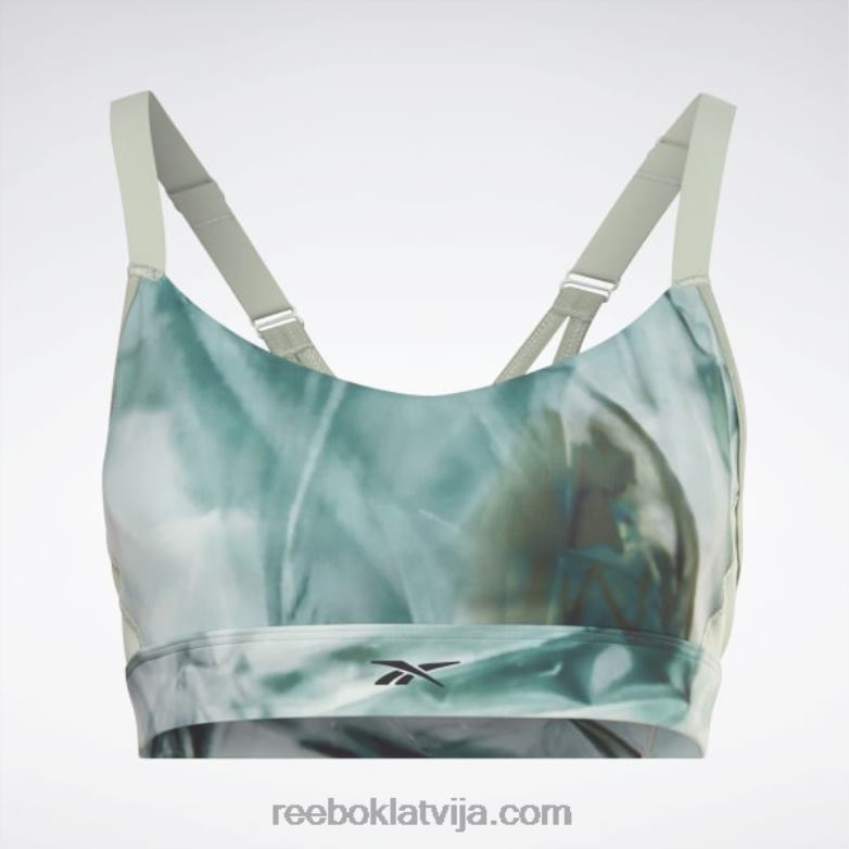 lux strappy liquid abyss print sporta krūšturis sievietes 0T464983 Reebok gaišā salvija