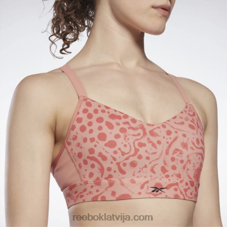lux strappy moderns safari print sporta krūšturis sievietes 0T464813 Reebok kanjona koraļļi