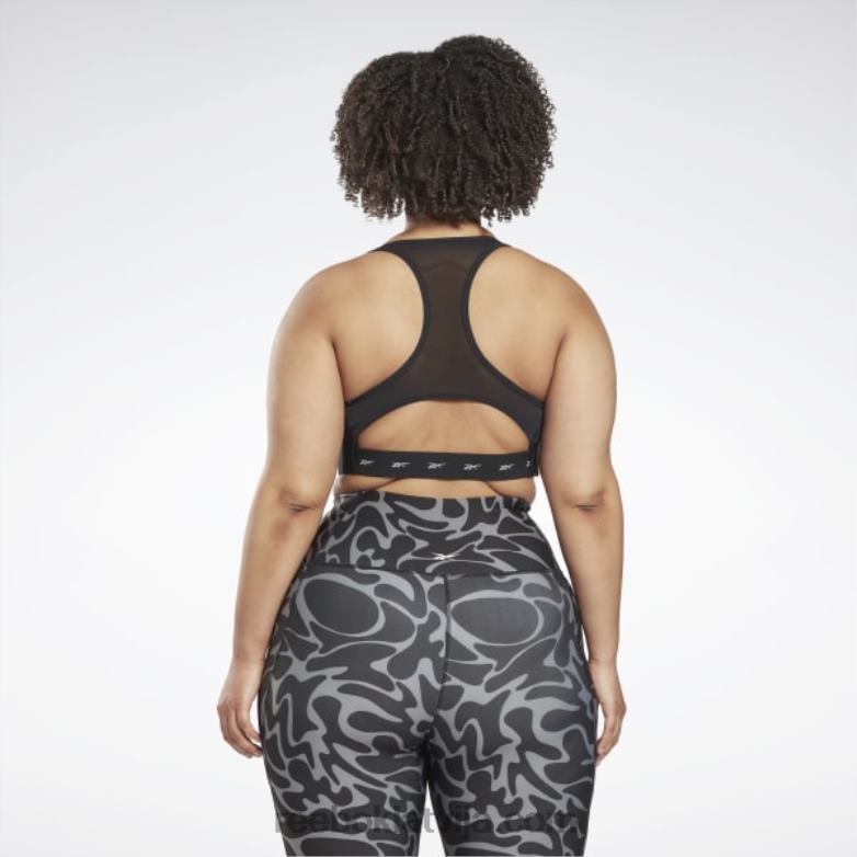 lux vector sacīkšu sporta krūšturis (plus izmēra) sievietes 0T464612 Reebok melns