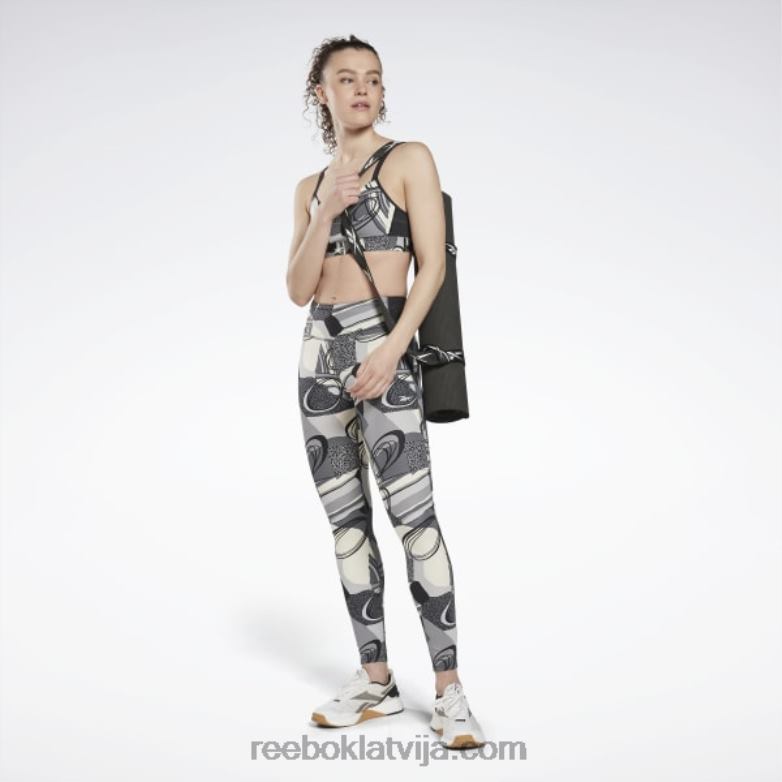 lux veikt grafiski strapy krūšturis sievietes 0T464608 Reebok melns