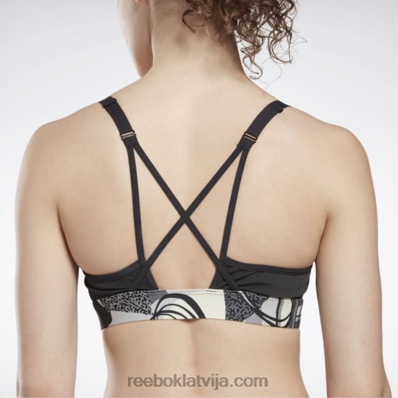 lux veikt grafiski strapy krūšturis sievietes 0T464608 Reebok melns