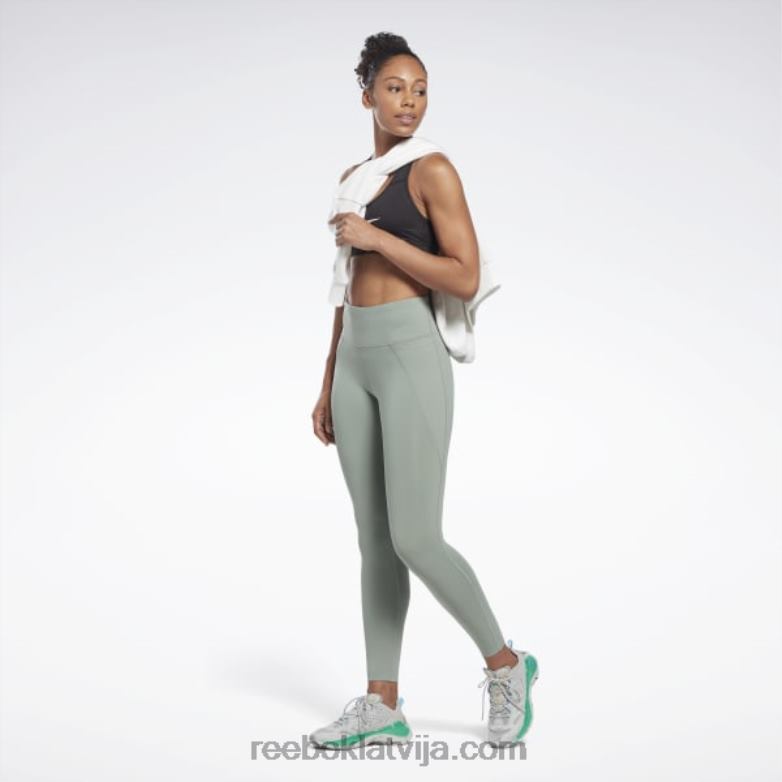 lux zeķubikses ar augstu jostasvietu sievietes 0T464233 Reebok harmonija zaļa