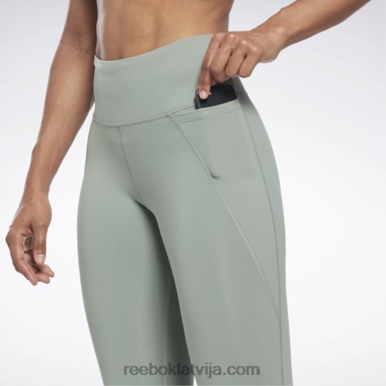 lux zeķubikses ar augstu jostasvietu sievietes 0T464233 Reebok harmonija zaļa