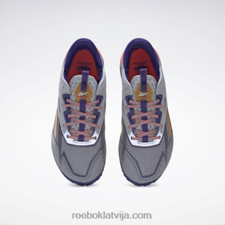 nano x2 tr piedzīvojumu sieviešu treniņu apavi0T464328 Reebok tīri pelēks 3/trekns violets/oranžs uzliesmojums