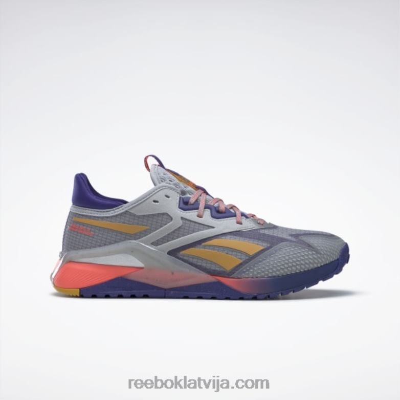 nano x2 tr piedzīvojumu vīriešu treniņa apavi0T4641122 Reebok tīri pelēks 3/trekns violets/oranžs uzliesmojums