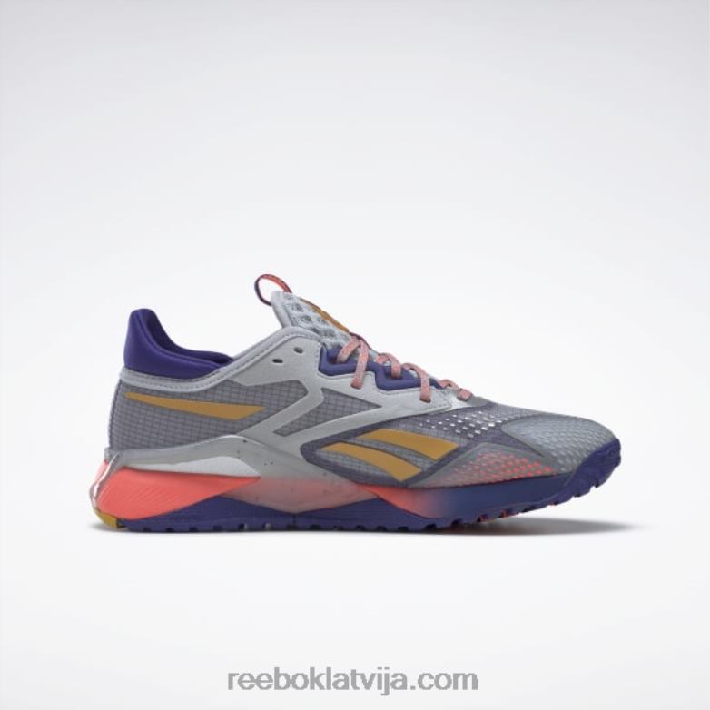 nano x2 tr piedzīvojumu vīriešu treniņa apavi0T4641122 Reebok tīri pelēks 3/trekns violets/oranžs uzliesmojums