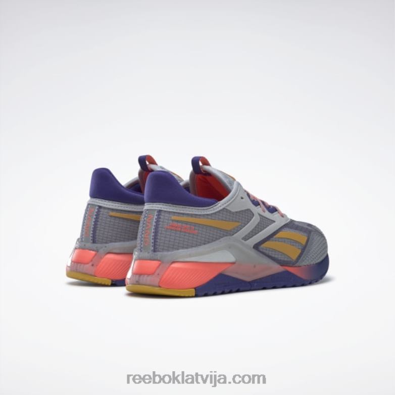 nano x2 tr piedzīvojumu vīriešu treniņa apavi0T4641122 Reebok tīri pelēks 3/trekns violets/oranžs uzliesmojums
