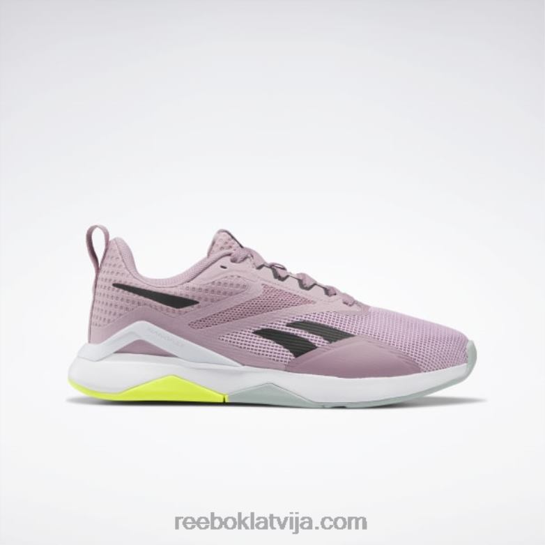 nanoflex tr 20 sieviešu treniņu apavi0T464196 Reebok infūzijas ceriņi / serdes melns / piejūras pelēks