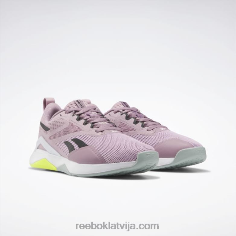 nanoflex tr 20 sieviešu treniņu apavi0T464196 Reebok infūzijas ceriņi / serdes melns / piejūras pelēks