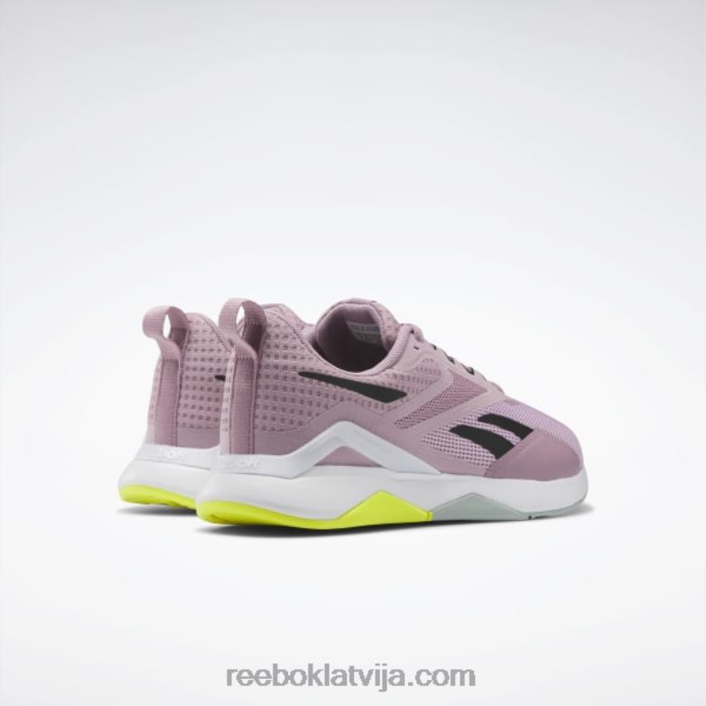 nanoflex tr 20 sieviešu treniņu apavi0T464196 Reebok infūzijas ceriņi / serdes melns / piejūras pelēks