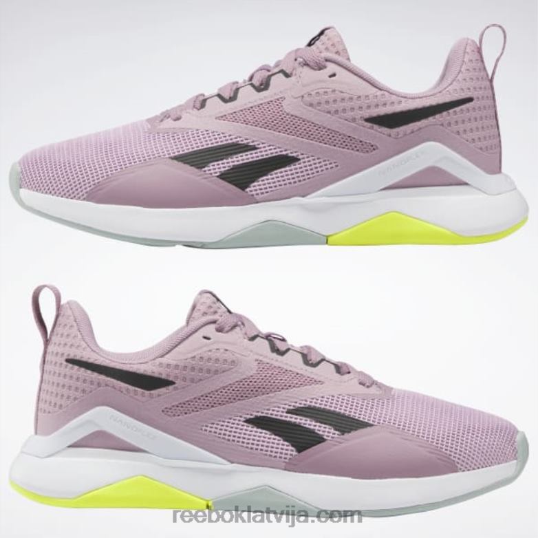 nanoflex tr 20 sieviešu treniņu apavi0T464196 Reebok infūzijas ceriņi / serdes melns / piejūras pelēks