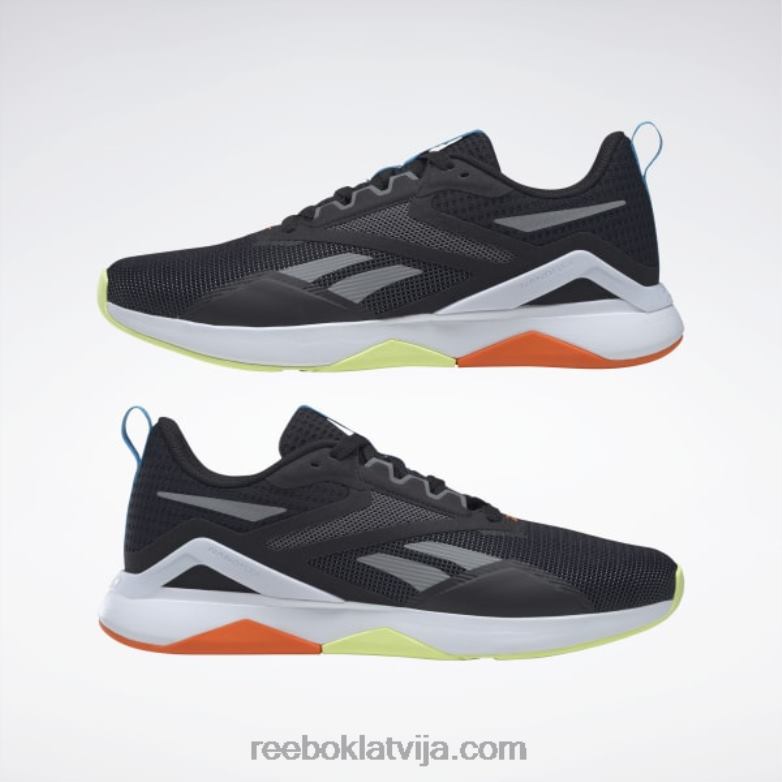nanoflex tr 20 vīriešu treniņu apavi0T4641199 Reebok kodols melns/tīri pelēks 6/smash orange s23-r