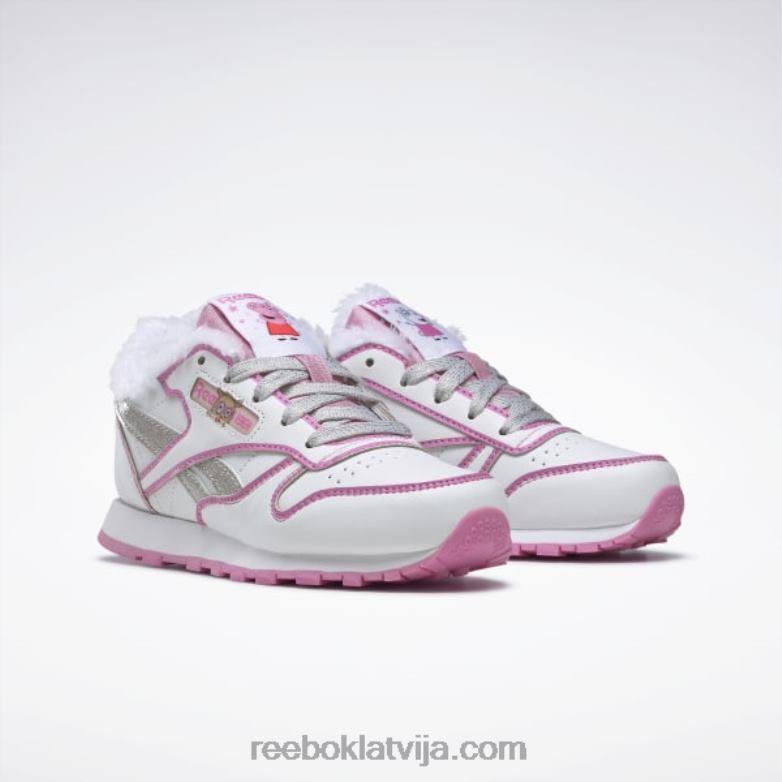 peppa pig klasiskās ādas apavi - pirmsskolas bērni 0T4641443 Reebok ftwr balts/icono rozā