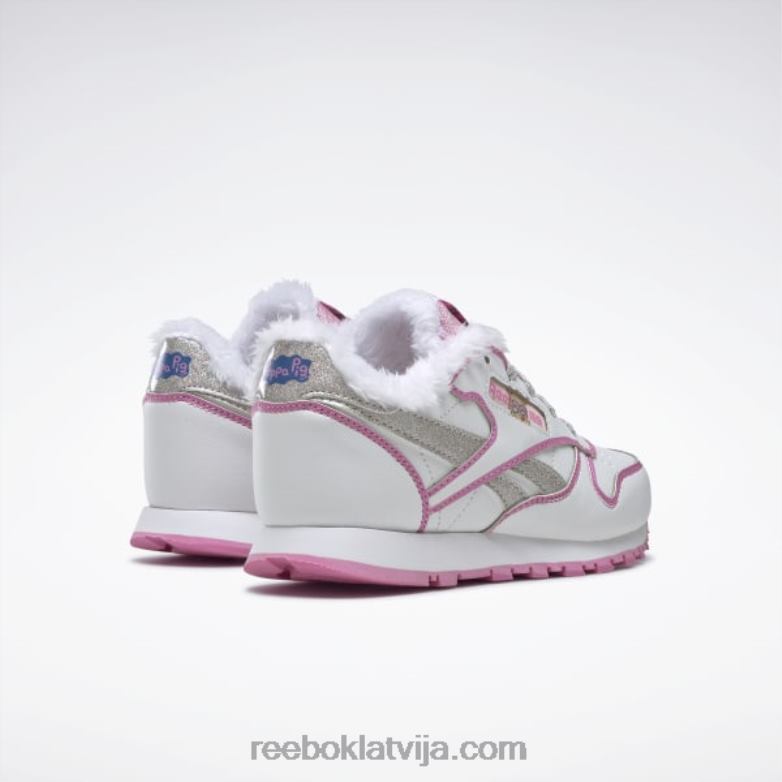 peppa pig klasiskās ādas apavi - pirmsskolas bērni 0T4641443 Reebok ftwr balts/icono rozā