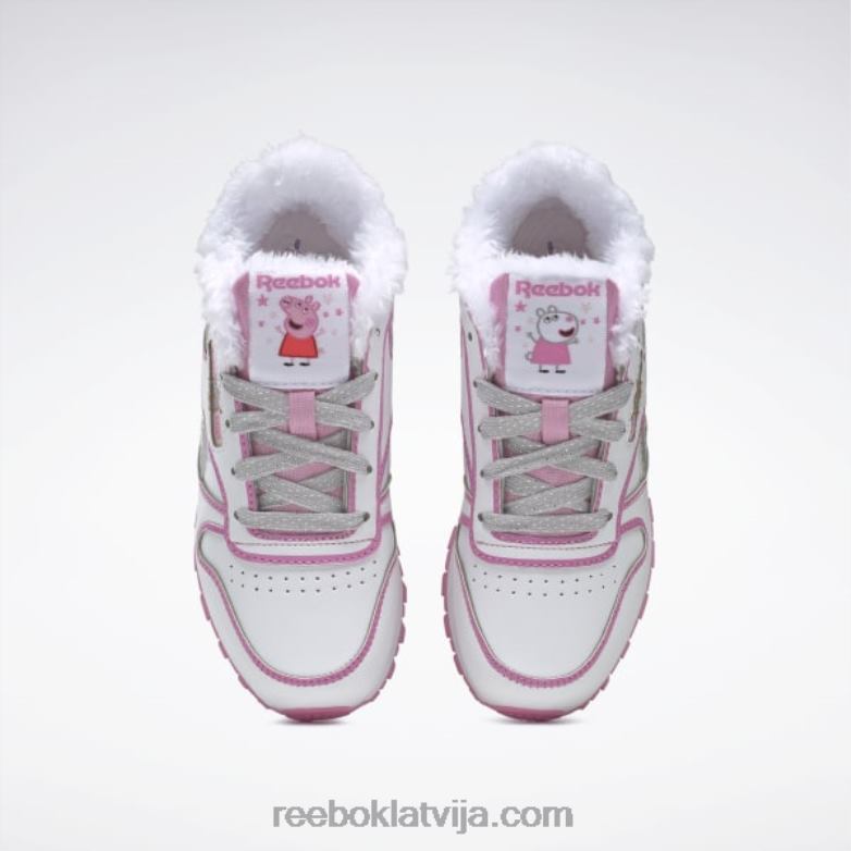 peppa pig klasiskās ādas apavi - pirmsskolas bērni 0T4641443 Reebok ftwr balts/icono rozā