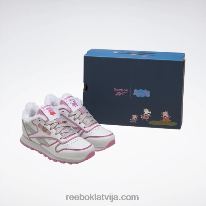 peppa pig klasiskās ādas apavi - pirmsskolas bērni 0T4641443 Reebok ftwr balts/icono rozā