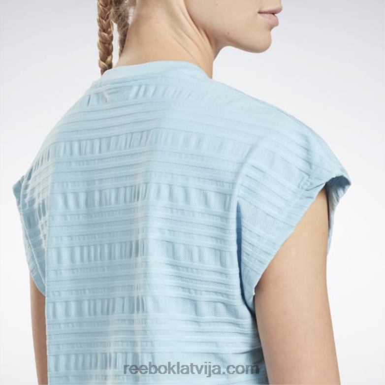 perforēts t-krekls sievietes 0T464895 Reebok zila pērle