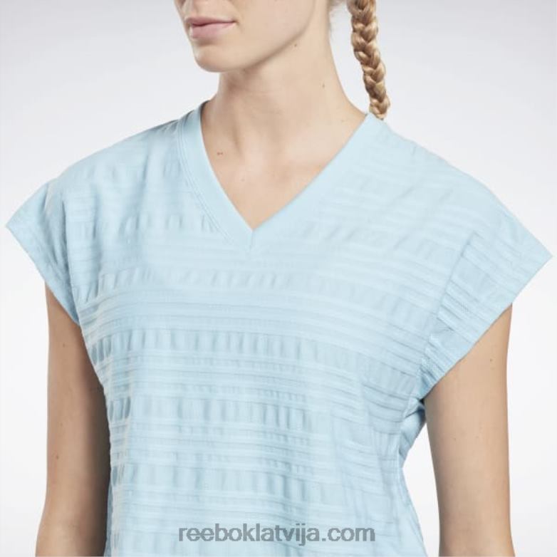perforēts t-krekls sievietes 0T464895 Reebok zila pērle