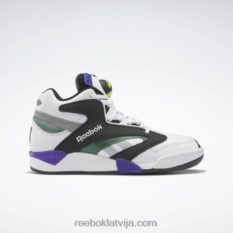 shaq uzvaru pumpa basketbola apavi vīriešiem 0T4641039 Reebok ftwr white/core black/tummi green
