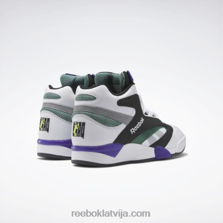 shaq uzvaru pumpa basketbola apavi vīriešiem 0T4641039 Reebok ftwr white/core black/tummi green