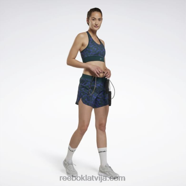 skriešanas apdrukāts sporta krūšturis sievietes 0T464690 Reebok mežs zaļš