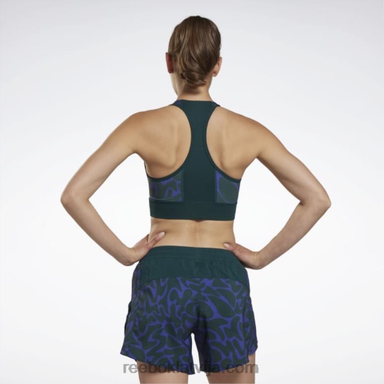 skriešanas apdrukāts sporta krūšturis sievietes 0T464690 Reebok mežs zaļš