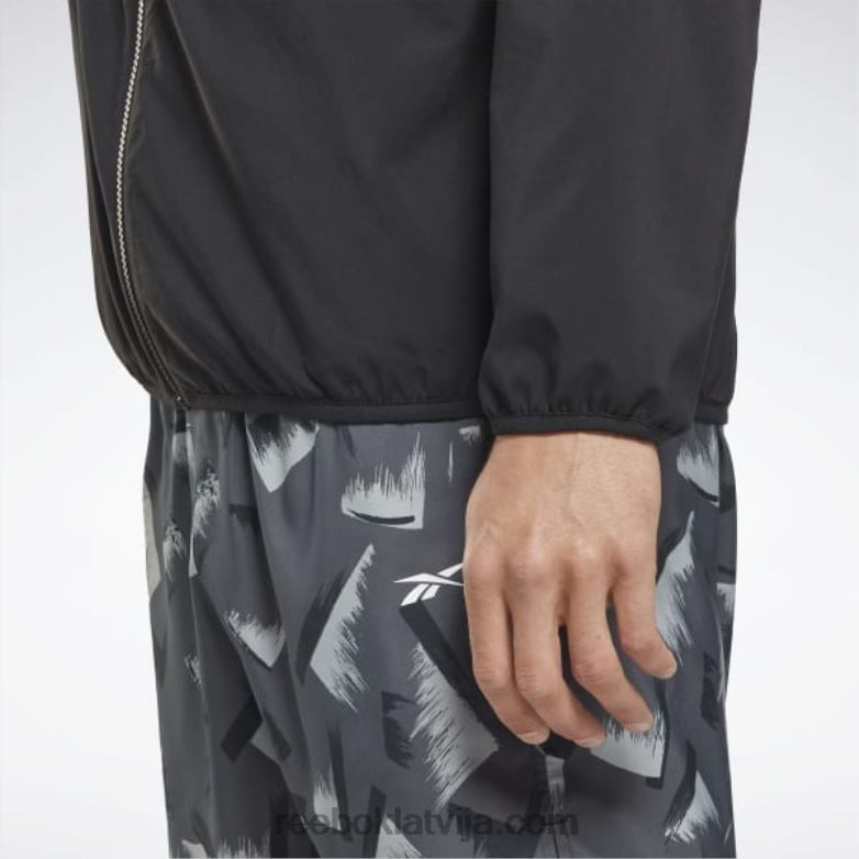 skriešanas austa vējjaka vīriešiem 0T4641182 Reebok melns