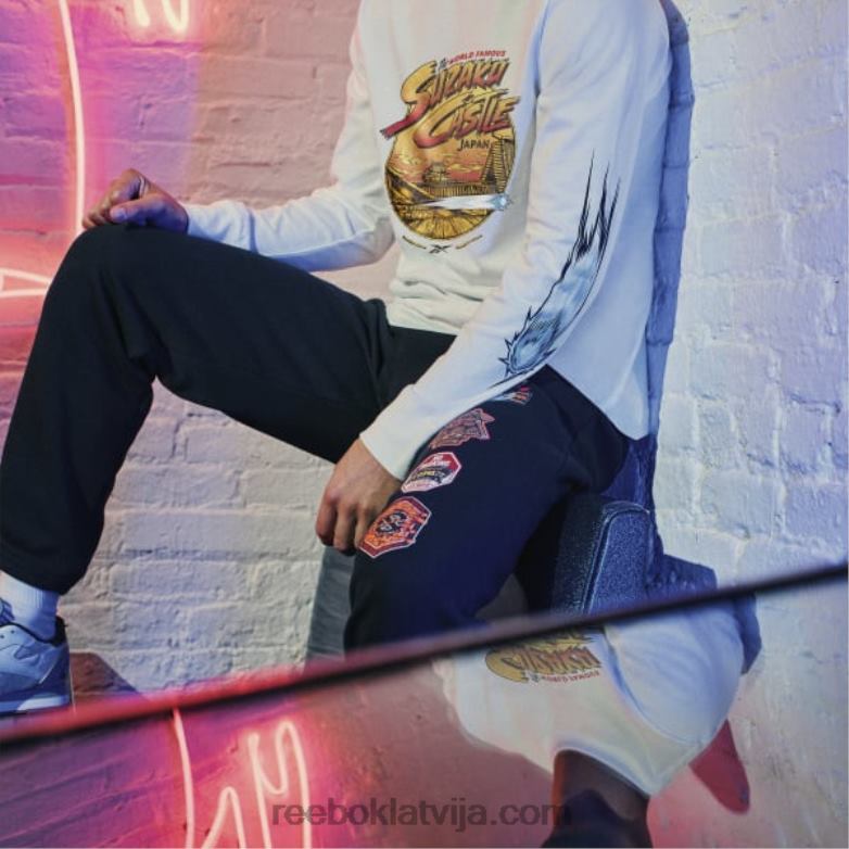 street fighter t-krekls ar garām piedurknēm0T464611 Reebok balts