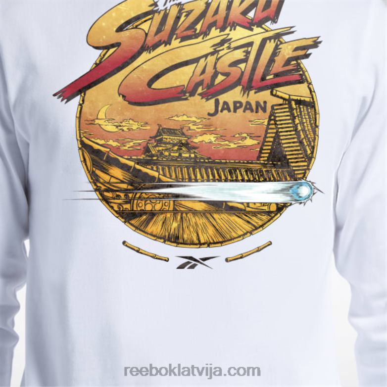 street fighter t-krekls ar garām piedurknēm0T464611 Reebok balts