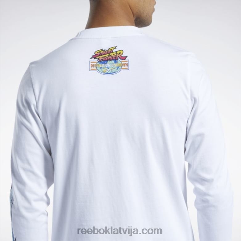street fighter t-krekls ar garām piedurknēm0T464611 Reebok balts