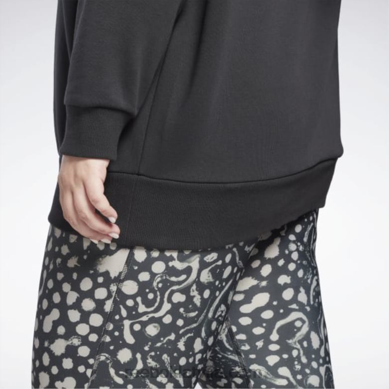 studijas pārstrādāta lielizmēra kapuce (plus izmēra) sievietes 0T464509 Reebok melns