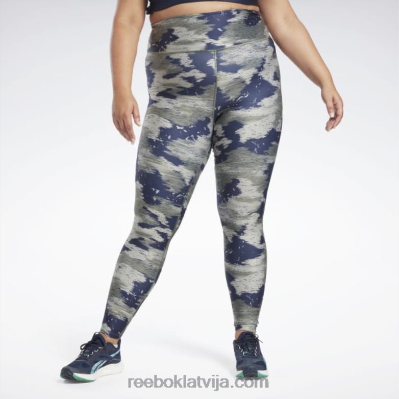 treniņam gatavas camo apdrukas zeķubikses (plus izmēra) sievietes 0T464561 Reebok mednieks zaļš