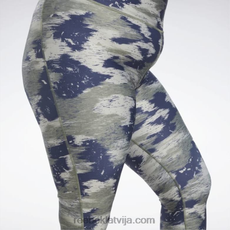 treniņam gatavas camo apdrukas zeķubikses (plus izmēra) sievietes 0T464561 Reebok mednieks zaļš