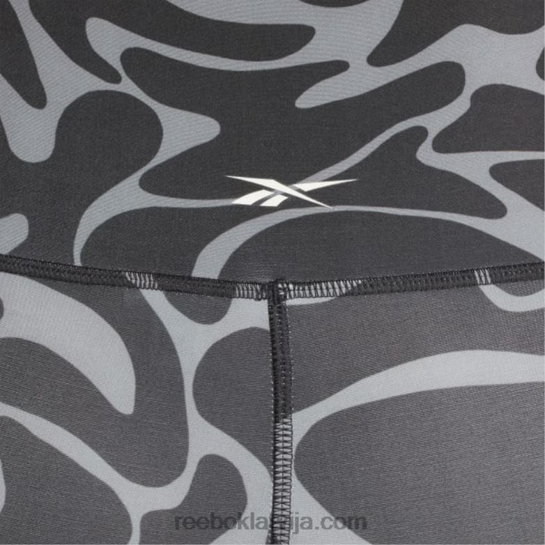 treniņam gatavi apdrukāti legingi (plus izmēra) sievietes 0T464551 Reebok melns