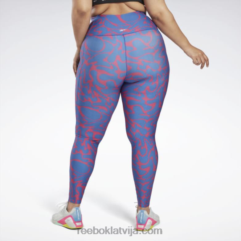 treniņam gatavi apdrukāti legingi (plus izmēra) sievietes 0T464667 Reebok daļēji lepni rozā