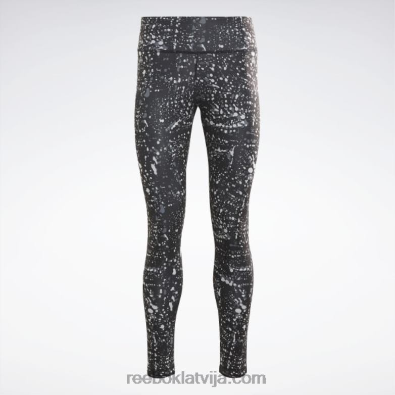 treniņam gatavi apdrukāti legingi sievietes 0T464962 Reebok melns