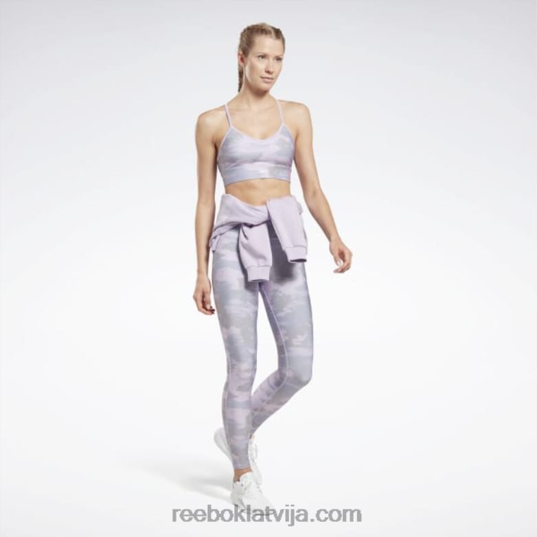 treniņam gatavs camo print krūšturis sievietes 0T464662 Reebok violeta dūmaka