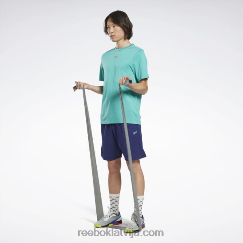 treniņam gatavs melange t-krekls vīriešiem 0T4641267 Reebok daļēji klasiska zilganzaļa