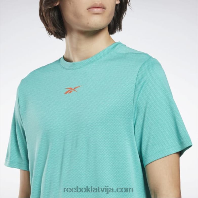 treniņam gatavs melange t-krekls vīriešiem 0T4641267 Reebok daļēji klasiska zilganzaļa
