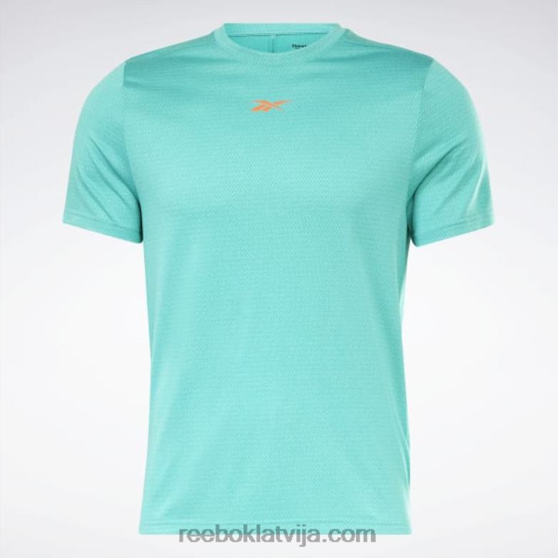 treniņam gatavs melange t-krekls vīriešiem 0T4641267 Reebok daļēji klasiska zilganzaļa