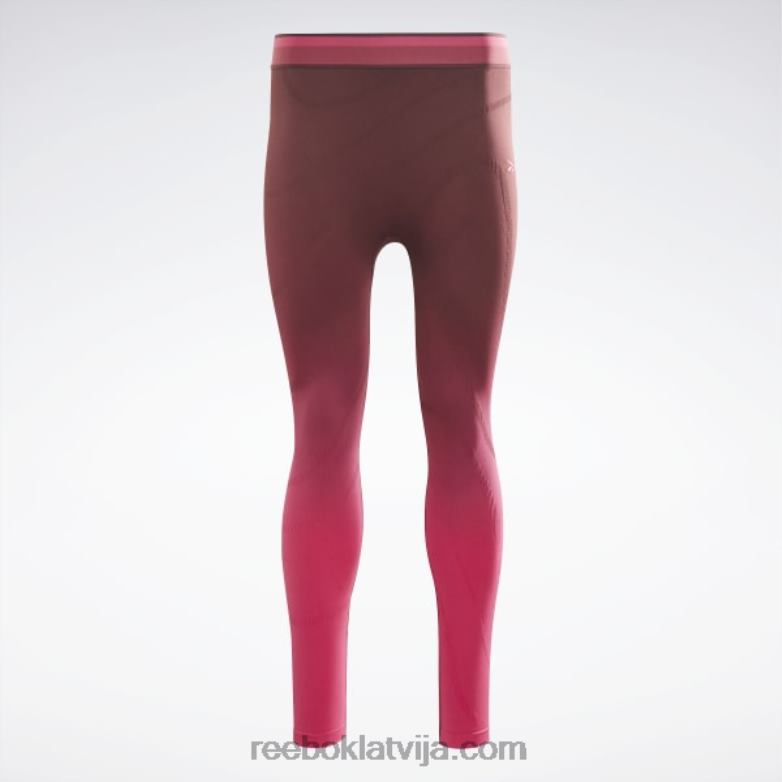 vieno fitnesa bezšuvju augstceltnes legingi sievietes 0T464882 Reebok sarkanbrūns/pursuit rozā