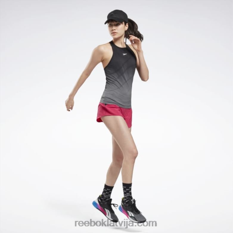 vieno fitnesa bezšuvju tvertne sievietes 0T464986 Reebok melns/auksti pelēks 6