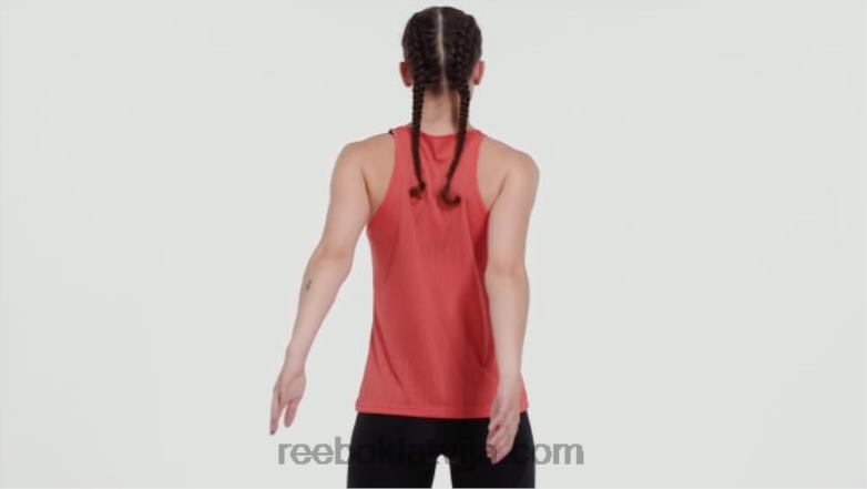 vieno fitnesa perforēta tvertnes augšdaļa sievietes 0T464541 Reebok daļēji oranžs uzliesmojums