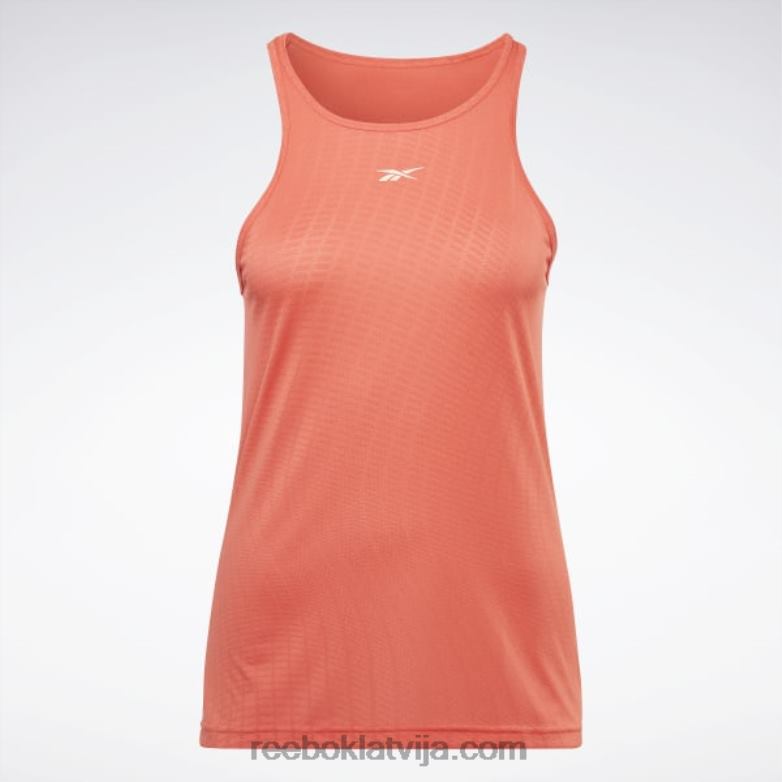 vieno fitnesa perforēta tvertnes augšdaļa sievietes 0T464541 Reebok daļēji oranžs uzliesmojums